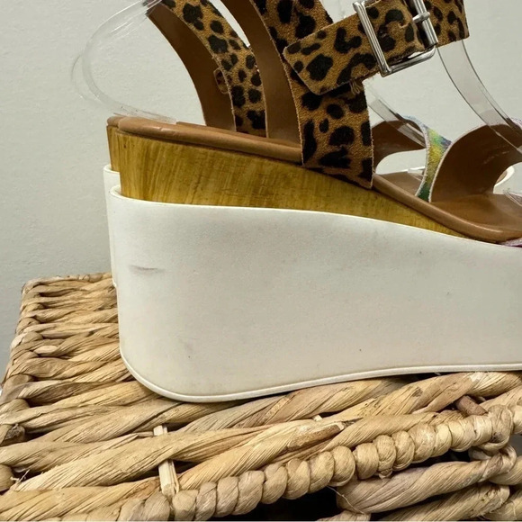 Steve Madden Prestyn Tie Dye & Leopard Platform Sandals 9 - Picture 7 of 9